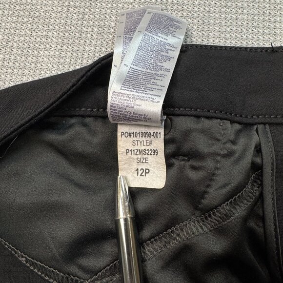 NYDJ Womens Marilyn Straight Black Trouser Size 12P Lift Tuck Technology Stretch - Picture 14 of 15